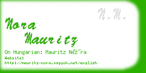 nora mauritz business card